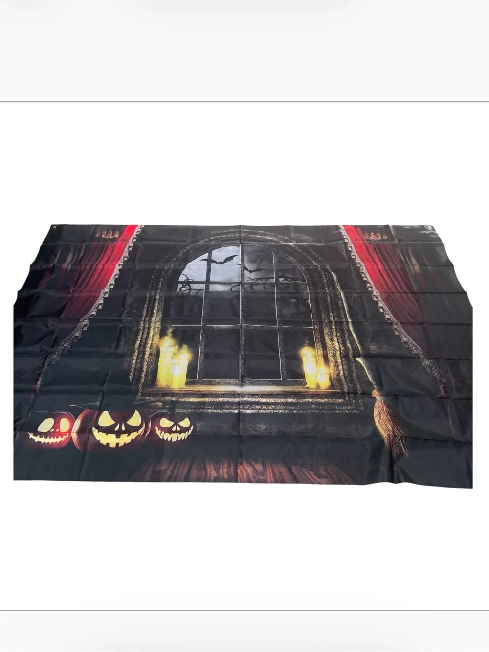 Halloween Jack-O'-Lantern Window Scene backdrop banner 7x5F